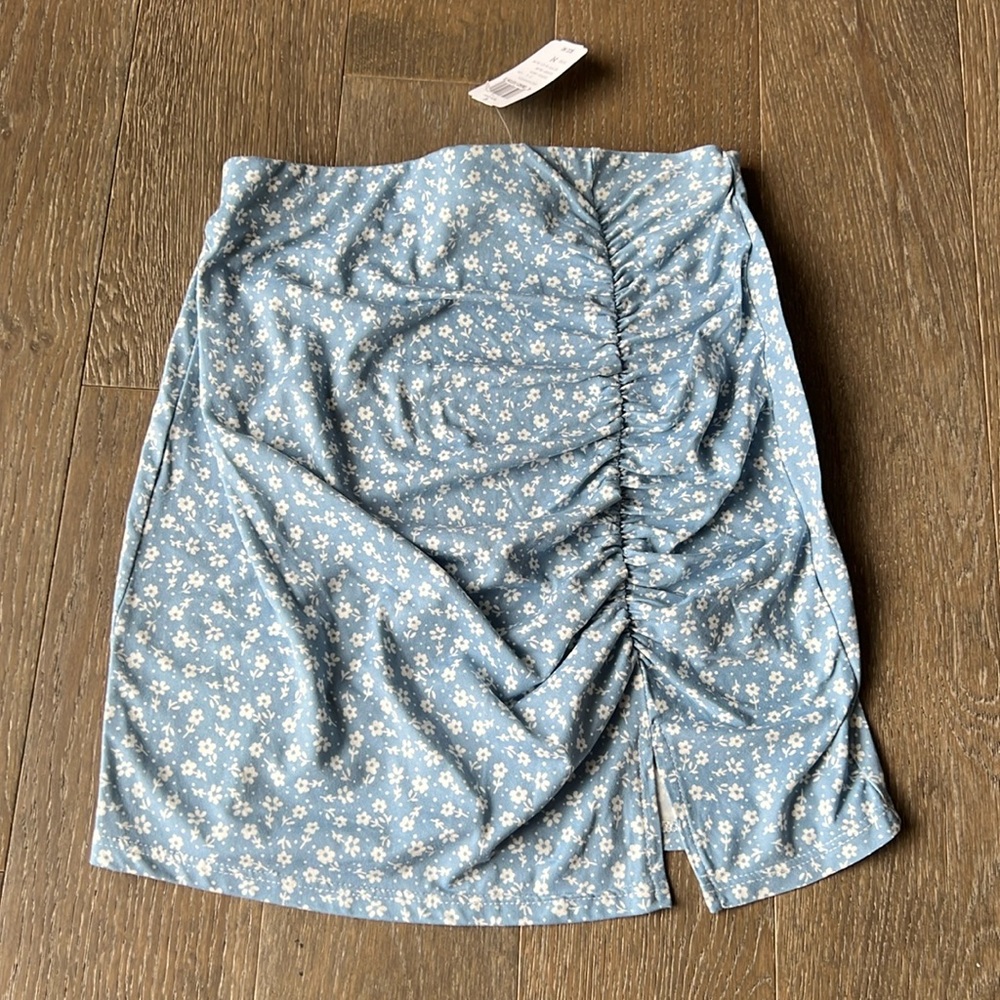 Light blue flowery skirt